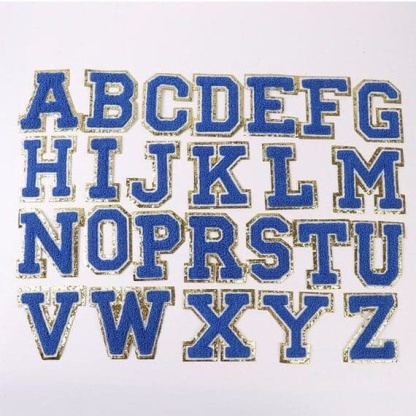 Dazzling Blue Chenille Iron On Letters