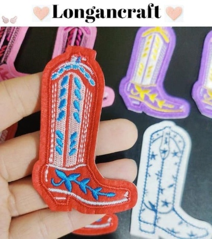 cowboy boots Embroidered patch