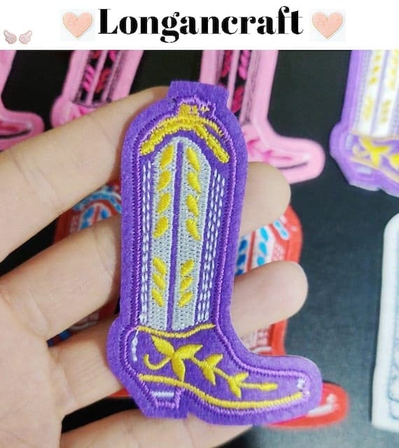 cowboy boots Embroidered patch