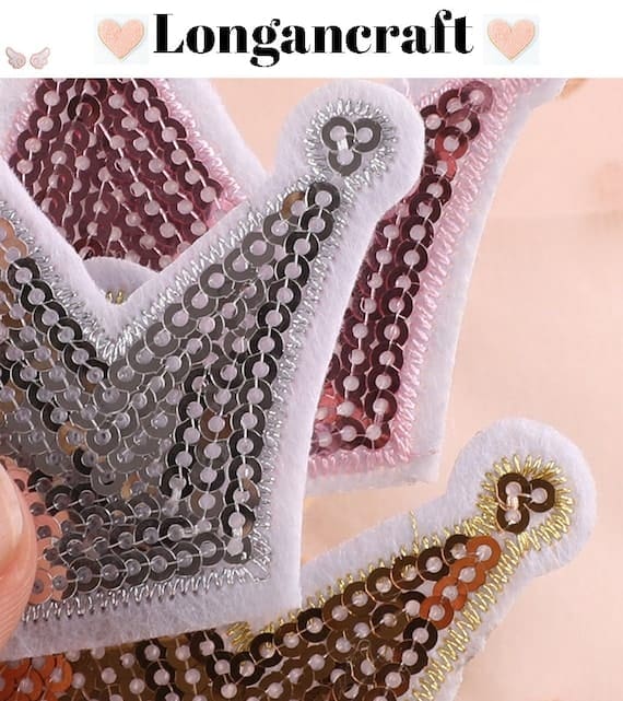 Love Crown Sequin Patches