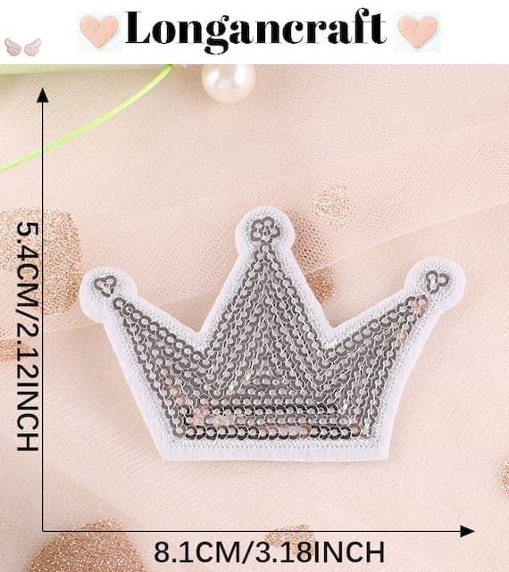 Love Crown Sequin Patches