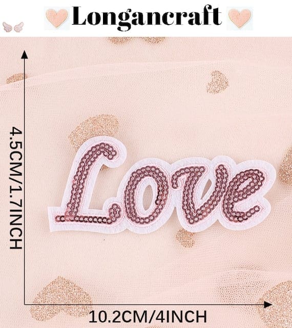 Love Crown Sequin Patches