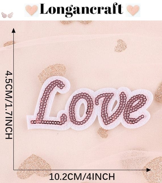 Love Crown Sequin Patches