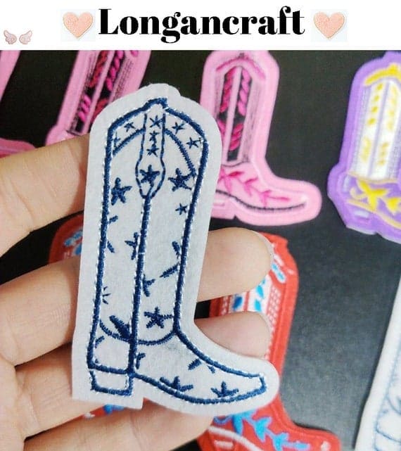 cowboy boots Embroidered patch