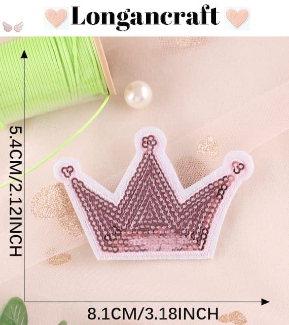 Love Crown Sequin Patches