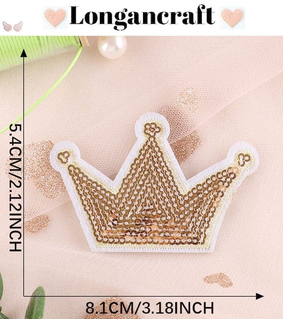 Love Crown Sequin Patches