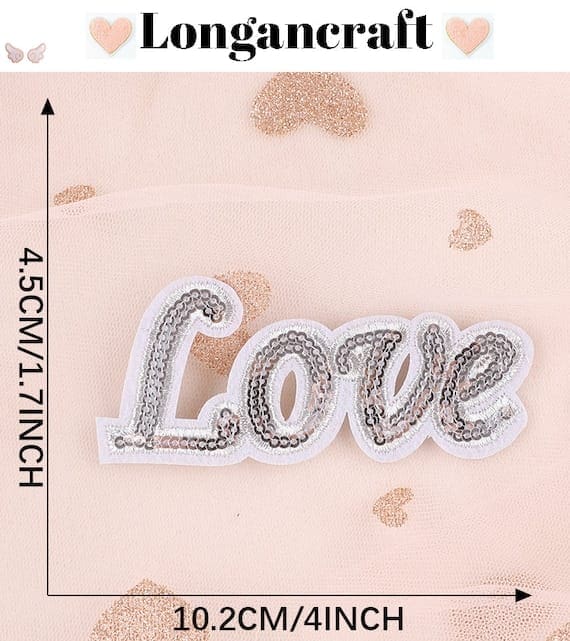 Love Crown Sequin Patches