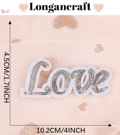 Love Crown Sequin Patches