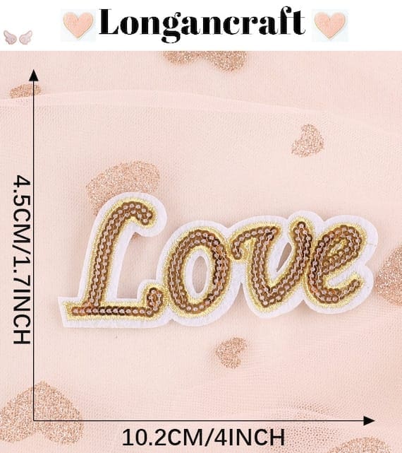 Love Crown Sequin Patches