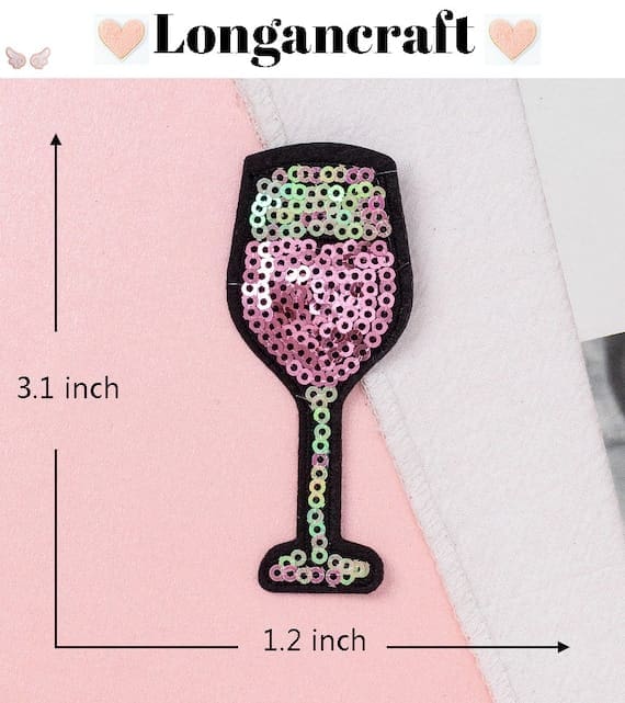 Shiny Summer Sequins Patch for wine glass