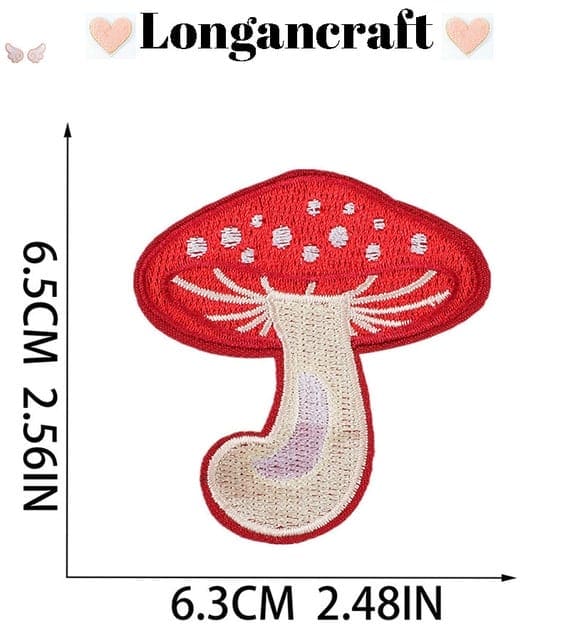 mushroom embroidered Patch