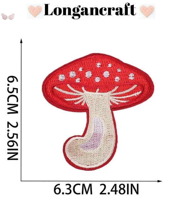 mushroom embroidered Patch
