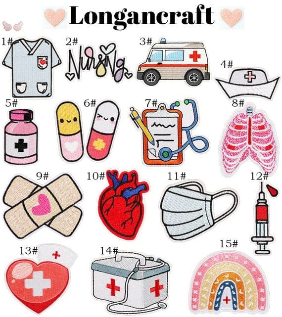 medical treatments embroidery patches.