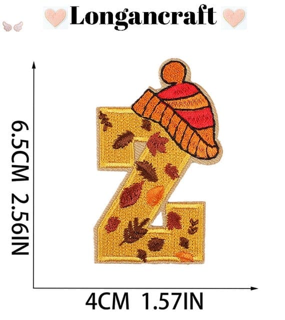 A autumn letter embroidered patch z.