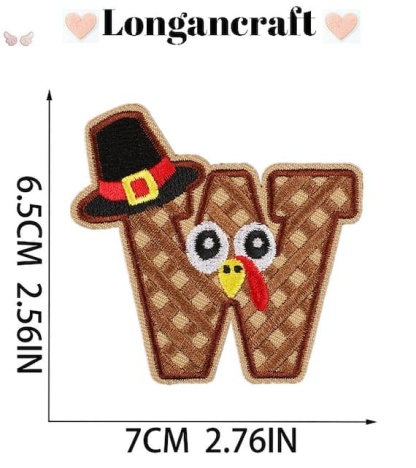 A autumn letter embroidered patch w.