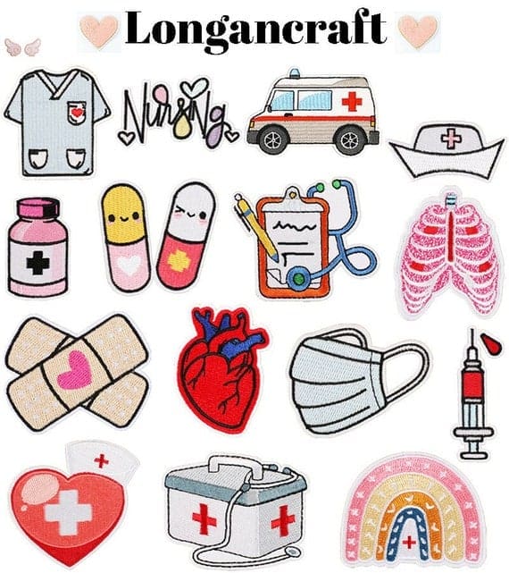 Medical Element Iron On Patches