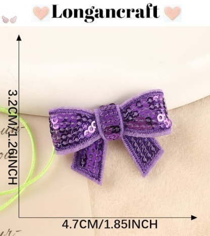Colorful Bowknot Sequin Patches