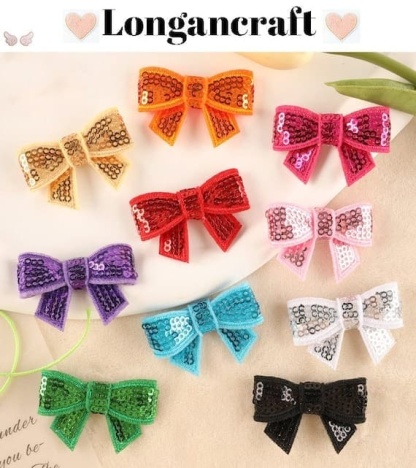 Colorful Bowknot Sequin Patches