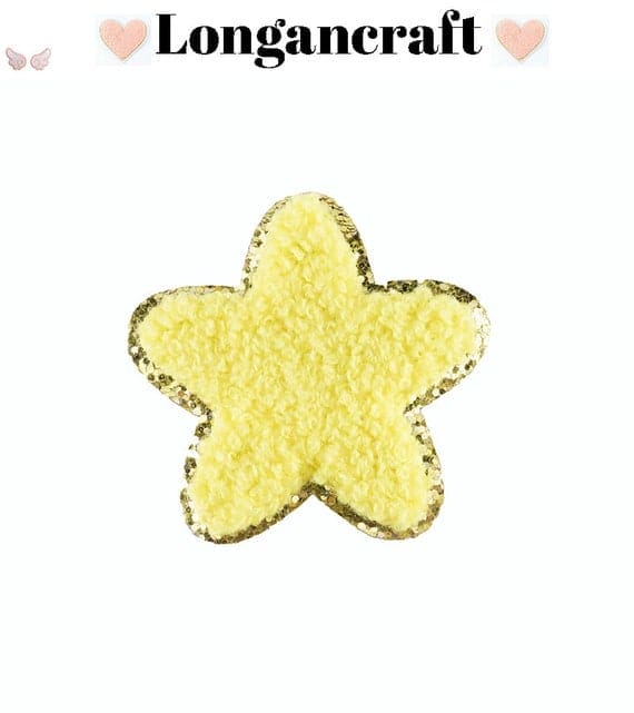 A Star Chenille Embroidered Patch in yellow.