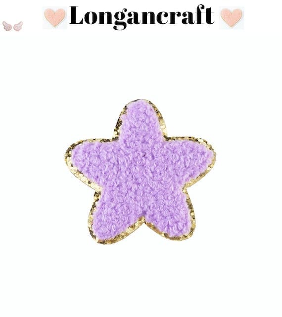 A Star Chenille Embroidered Patch in purple.