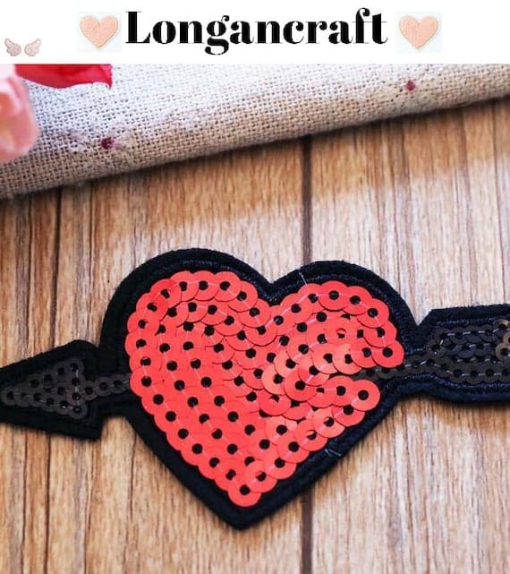 Heart Bowknot Sequin Patches