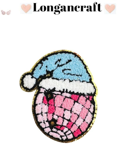 Christmas hat chenille patches