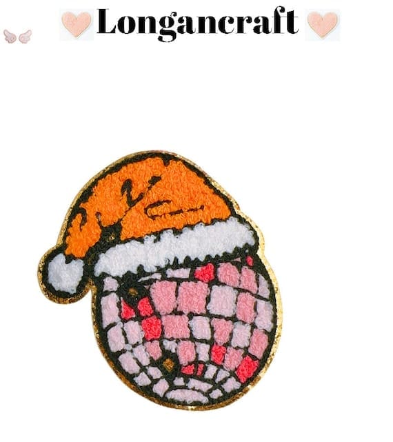 Christmas hat chenille patches