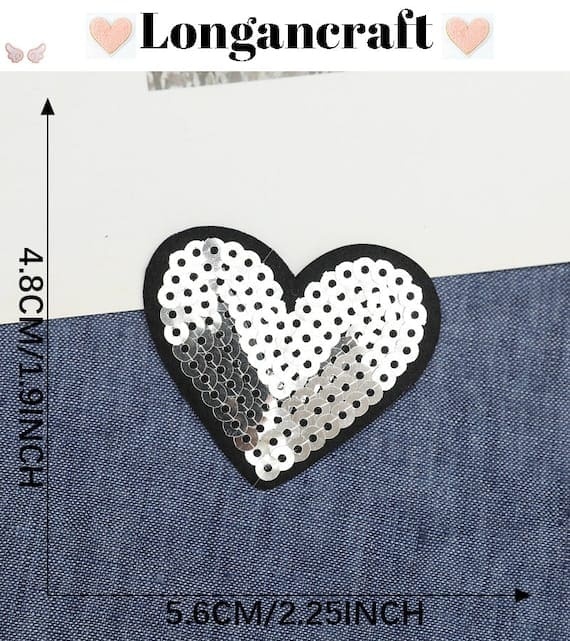 Bowknot Heart Sequin Patches