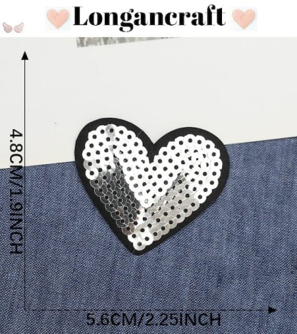 Bowknot Heart Sequin Patches