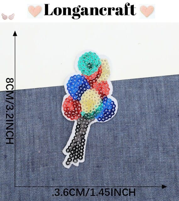 Bowknot Heart Sequin Patches