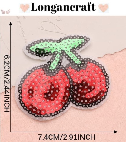 Food Fruit Sequin Iron On Patch
