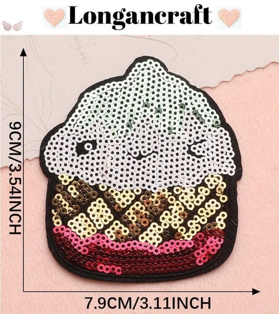 Food Fruit Sequin Iron On Patch