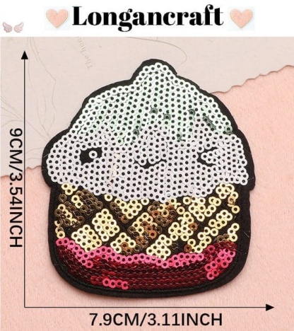 Food Fruit Sequin Iron On Patch