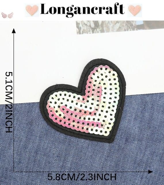Bowknot Heart Sequin Patches