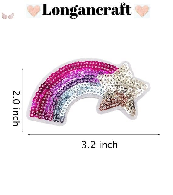 Rainbow Popcorn Sequin Patches