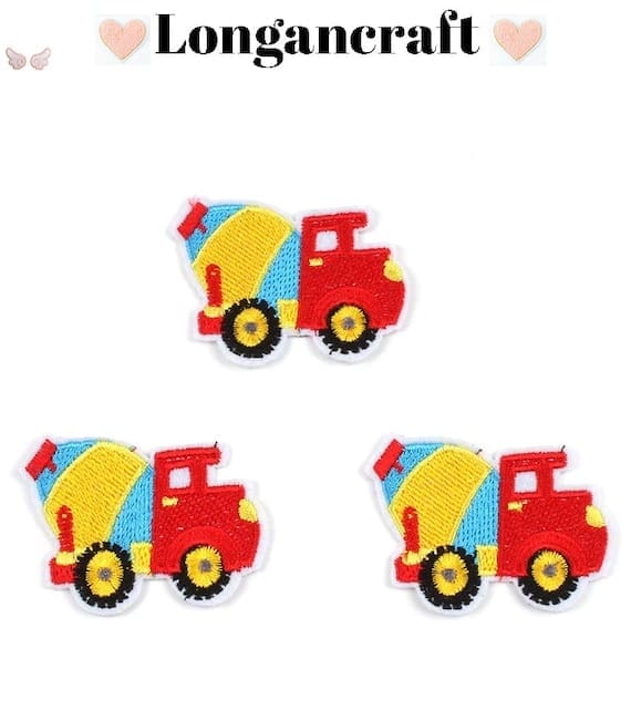 Three artoon Truck Iron On Patches