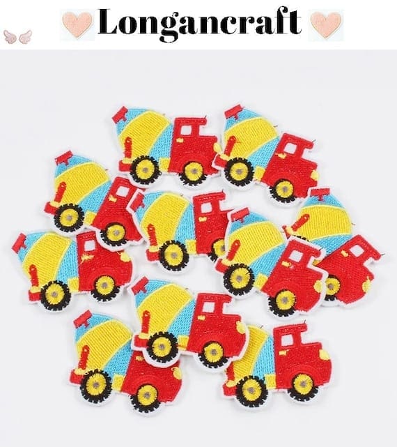 A bunch of construction truck shaped appliques.