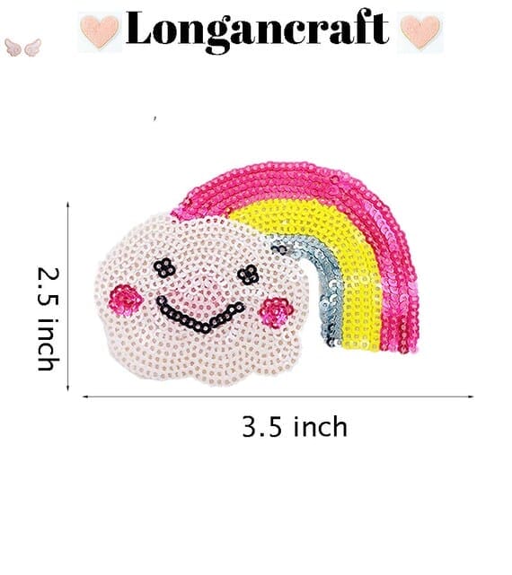 Rainbow Popcorn Sequin Patches