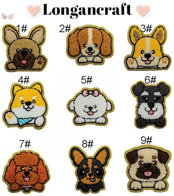 Cute Dog Chenille Patches