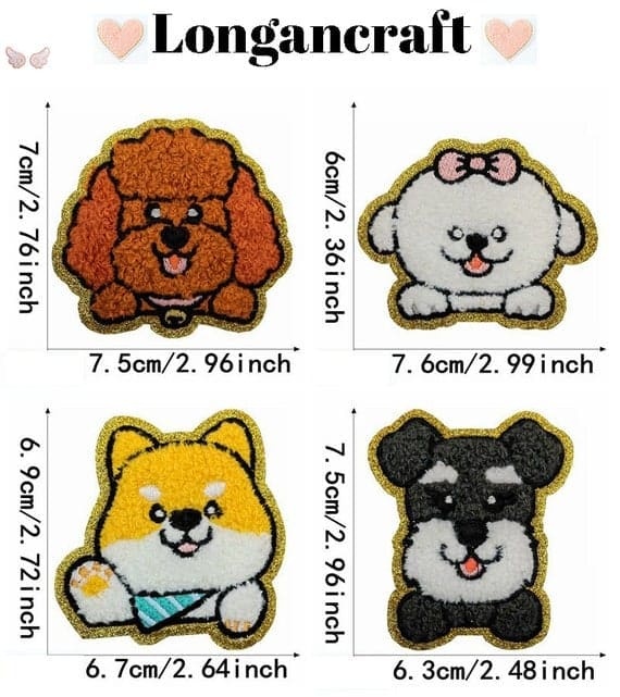 Cute Dog Chenille Patches