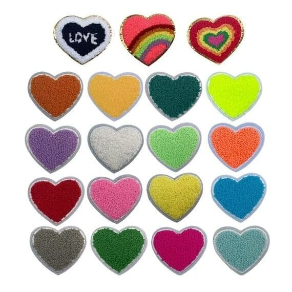 Rainbow Heart Chenille Patches