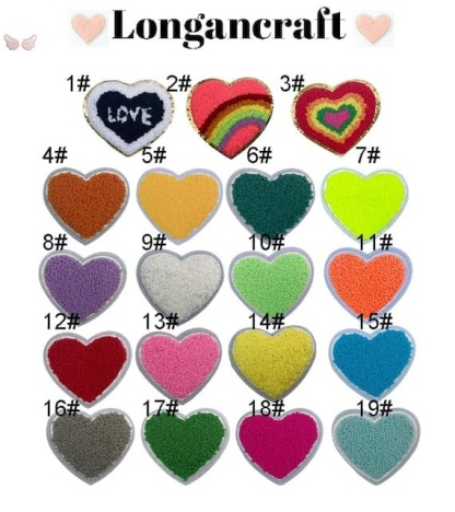 Rainbow Heart Chenille Patches