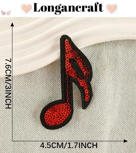 Musical Note Sequin Patches