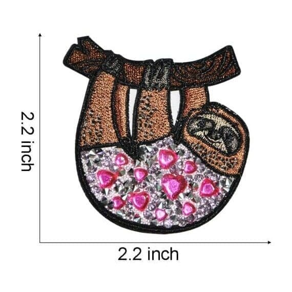 Cactus Sloth Rhinestone Patches