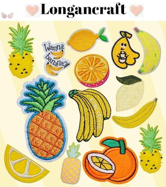 Banana Lemon Fruit Embroidery Iron On Patches