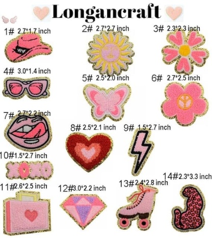 Cowgirl Pink Chenille Patches