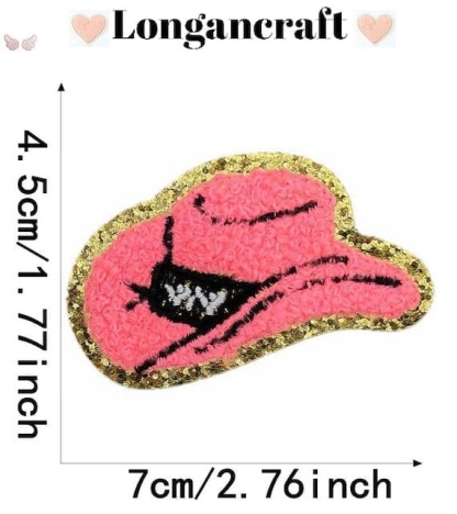 Cowgirl Pink Chenille Patches