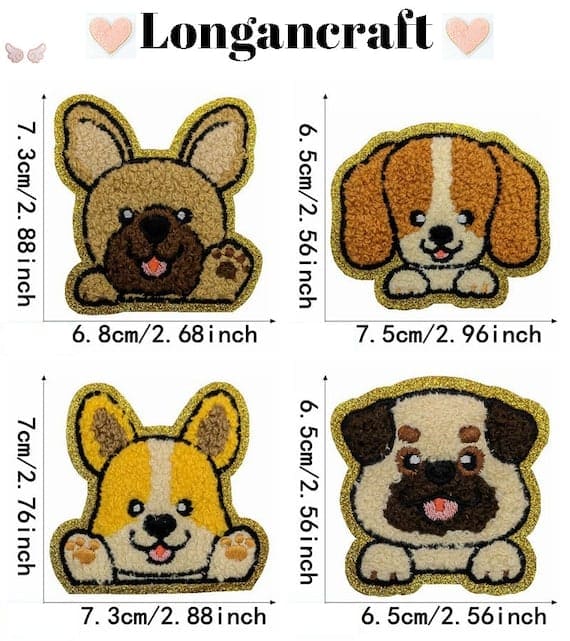 Cute Dog Chenille Patches