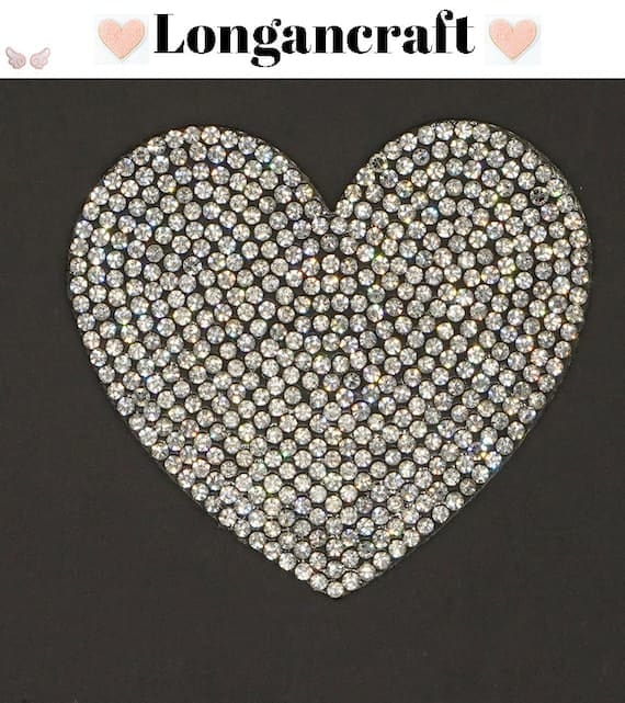 Heart Star Bling Iron on Patches