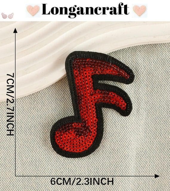 Musical Note Sequin Patches